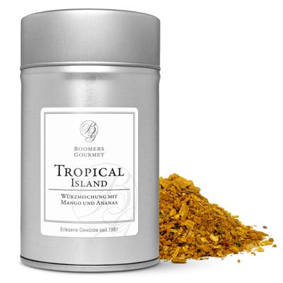 Boomers Gourmet Tropical Island Spice Blend – Exotic Flavor with Fruity Sweetness and Aromatic Heat – Spice Tin