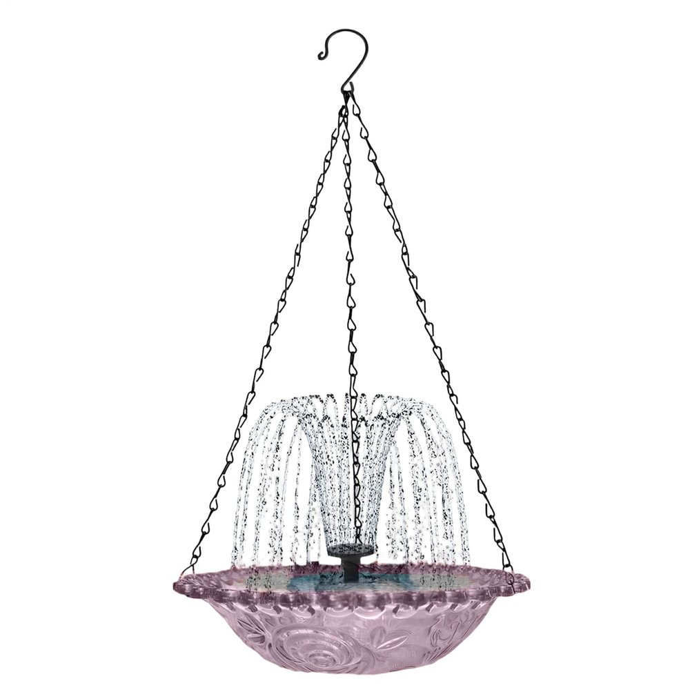 Artistically Designed Birdbath Fountain with Solar Pump