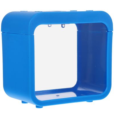 Small Aquarium with Light, Fish Breeding Box, Transparent Plastic, Blue