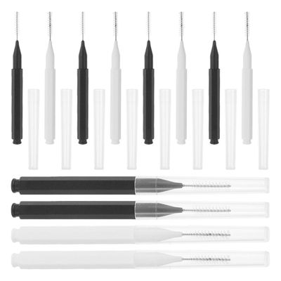 60 Thin Eyebrow Brushes with Caps for Lashes and Brows