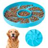 Slow Feeder Dog Bowl, Silicone Labyrinth Design with Suction Cups, 19 cm, 500 mL, Blue view 1