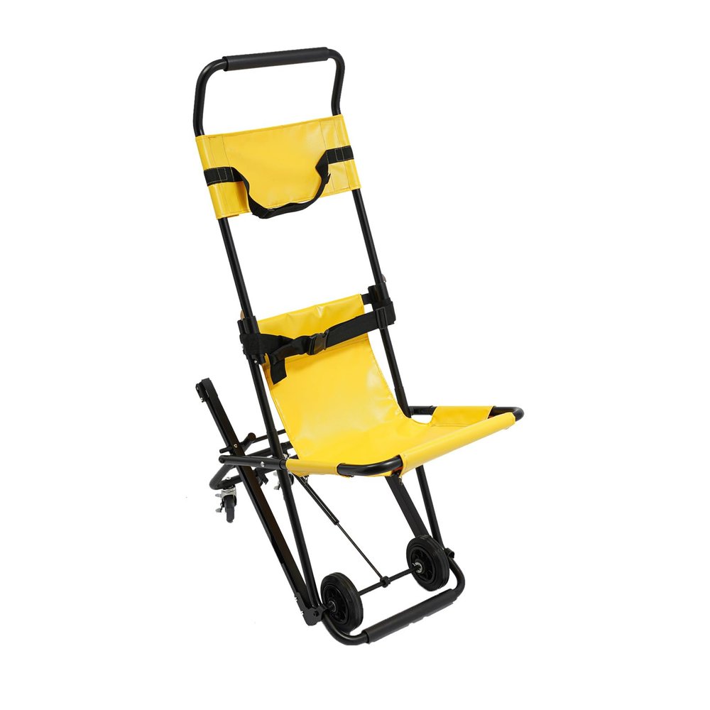 Folding Transport Wheelchair, Travel and Stair Chair, 4-Wheel, 350.53 lb Capacity