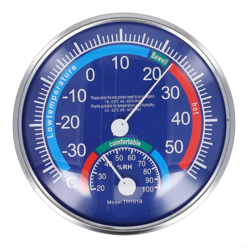Analog Thermo-Hygrometer for Indoor Climate Monitoring (Blue)