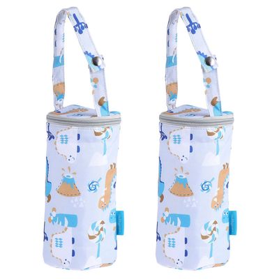 IMIKEYA 2-Pack Insulated Baby Bottle Bags with Carrying Handles, Oxford Fabric and Cotton, for Strollers and Travel