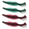 HINTRMENT 4-Pack Denture Brushes with Firm Nylon Bristles and Dual Brush Heads, Non-Slip PP Handles view 1