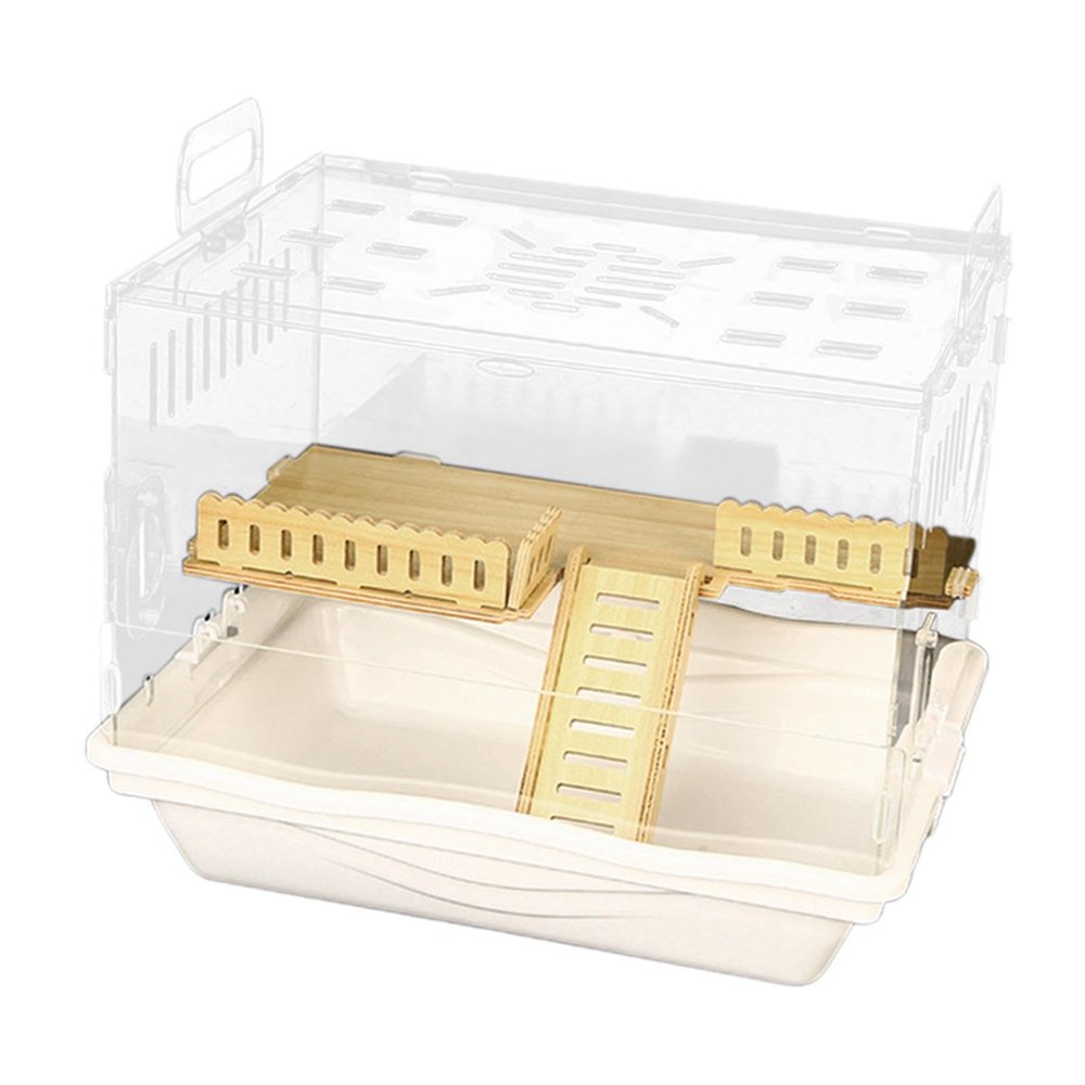 Zambuph Portable Acrylic Hamster Cage with Removable Tray and Ladder