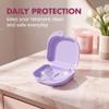 2-Pack Retainer Case Set, Portable Aligner Boxes with Ventilation Holes, Durable Plastic, Blue & Pink view 2