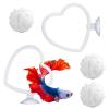 Generic Betta Fish Toy Set, 2 Rings (Star/Heart/Moon) 7.3-9cm with 3 Filter Balls 4cm view 1