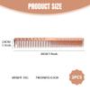 2-Piece Professional Hair Cutting Comb Set, Fine and Wide Teeth, Space Aluminum, Rose Gold, 8 in view 2