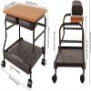 Portable Pedicure Cart with Wheels and Footrest view 2