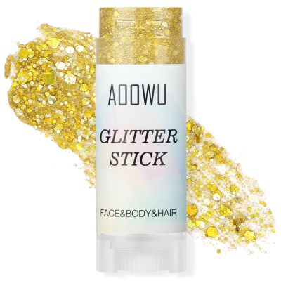 AOOWU Body Glitter Stick 5 g, Glitter Gel Makeup for Face, Body and Hair, Sparkling Stick for Carnival, Christmas and Halloween (Mini 02)