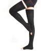 Black 20–30 mmHg Medical Compression Stockings for Women and Men, Open-Toe Thigh-High Graduated Compression with Silicone Band for Varicose Veins, Edema, and Post-Surgery Use view 1