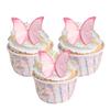 60 Edible Wafer Paper Butterfly Cupcake Toppers, Pink view 3