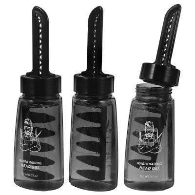 260 ml Empty Hair Gel Bottles with Comb, 3-Pack, Plastic