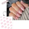 24 Short Square Glossy White French Tip Press-On Nails view 2