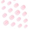 24 Short Square Glossy White French Tip Press-On Nails view 4