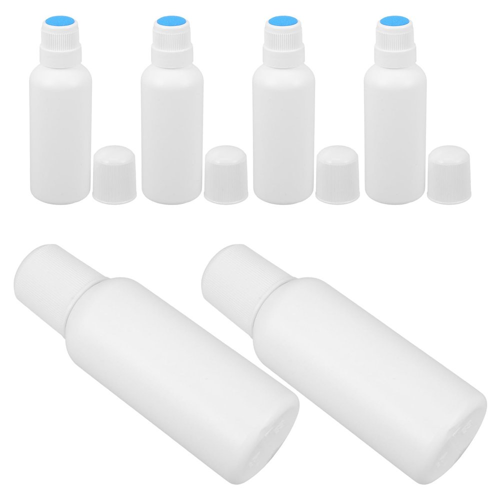 6-Pack 100 ml Empty Plastic Sponge Applicator Bottles