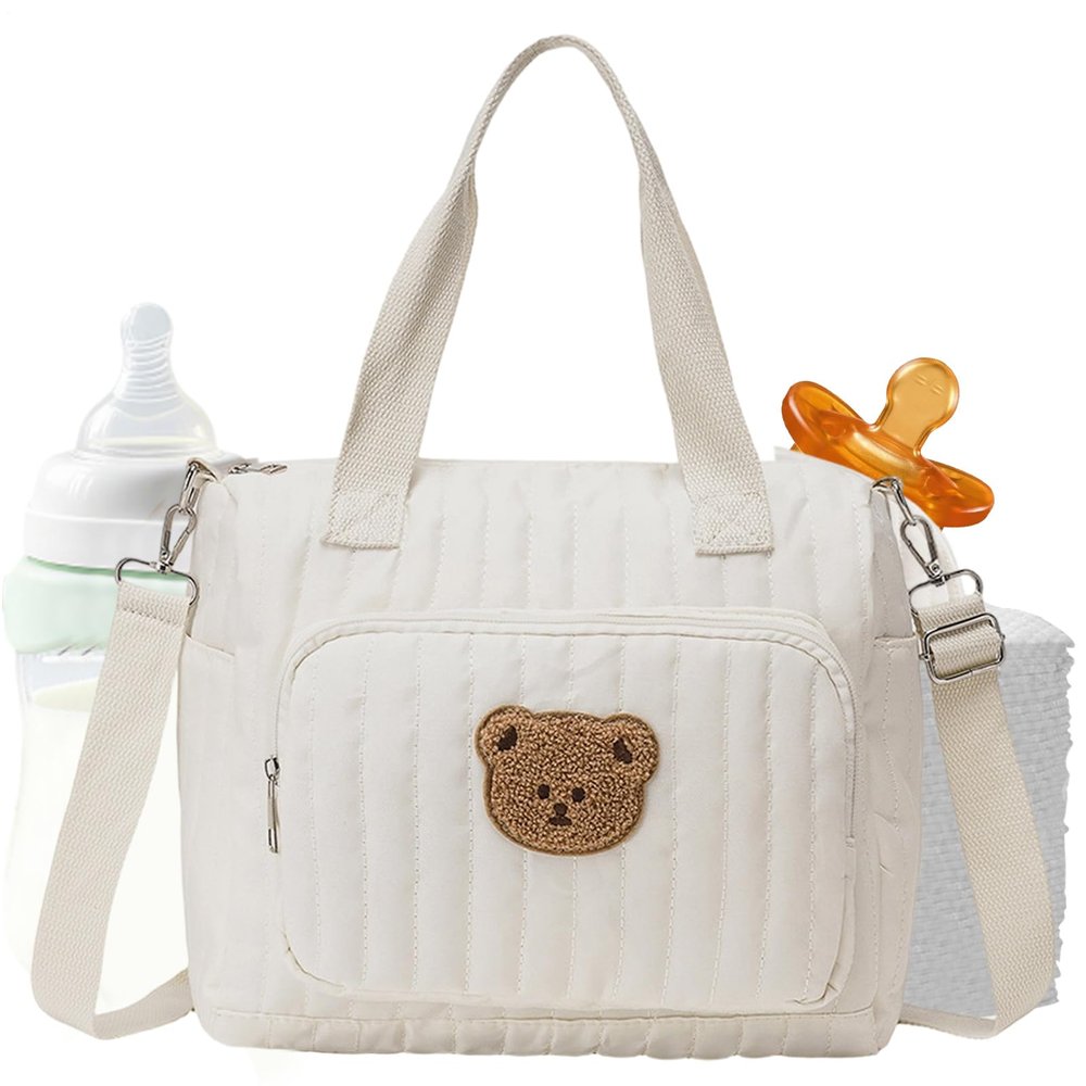 Vitsrisea Diaper Bag - Bear-Pattern Shoulder Organizer - for School