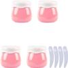 4-Pack 10 mL Pink Plastic Cosmetic Jars view 1