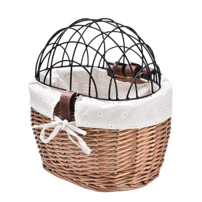 Cat Bicycle Basket | Wicker Bicycle Basket, Handwoven Storage Basket
