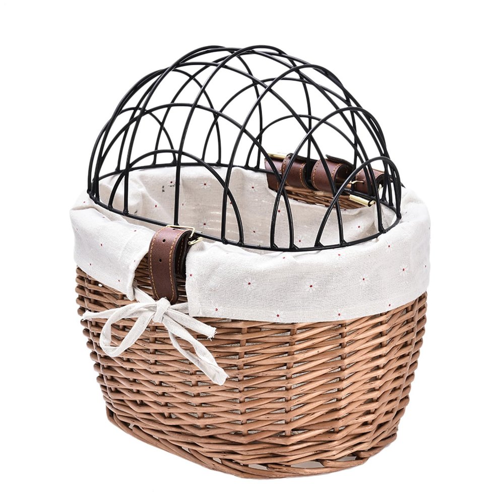 Cat Bicycle Basket | Wicker Bicycle Basket, Handwoven Storage Basket
