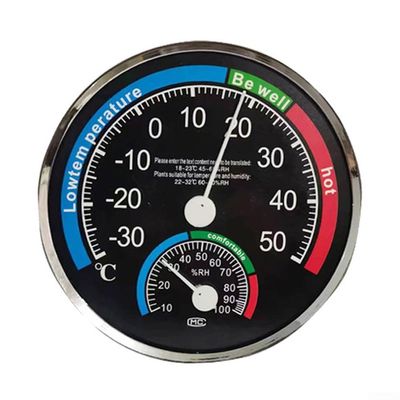 Wall-Mounted Thermometer-Hygrometer for Indoor Environment Control (Black)
