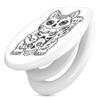 banjado Family Toilet Seat with Soft-Close, Integrated Child Seat, 44.9 x 37.1 cm, Waving Cat 2 view 1