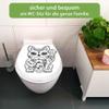 banjado Family Toilet Seat with Soft-Close, Integrated Child Seat, 44.9 x 37.1 cm, Waving Cat 2 view 2