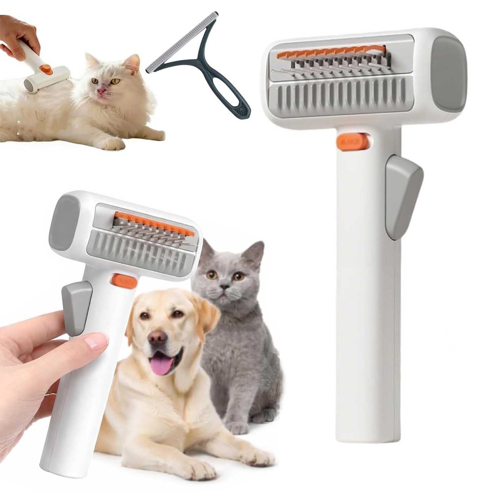 2-in-1 Pet Grooming Comb for Cats and Dogs, Dematting and Undercoat Tool (1 pc)