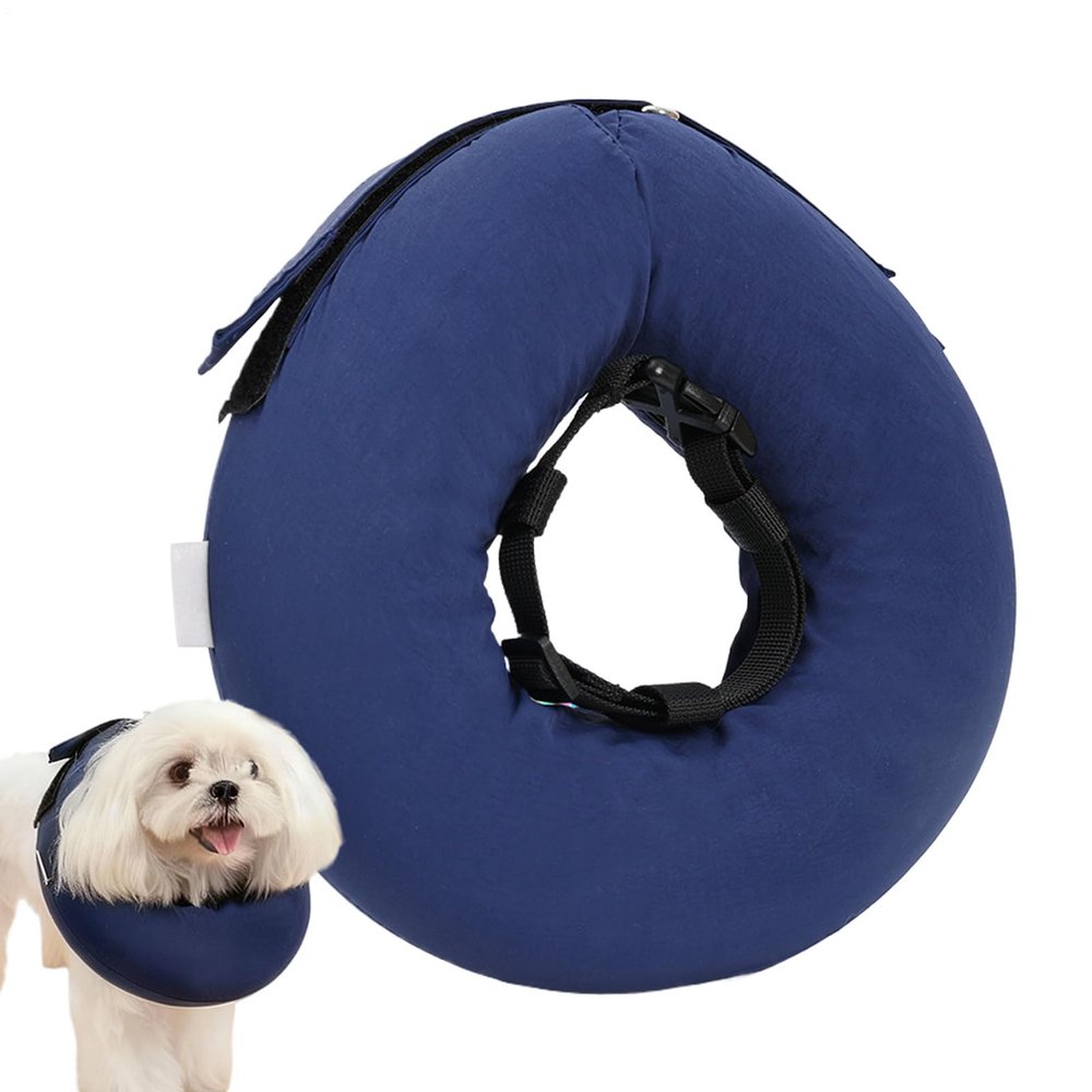 Inflatable Pet Collar, 21 cm, Polyester, for Cats and Dogs During Recovery