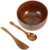 Veemoon Brown Mixing Bowl with Stirring Spoon and Mixing Stick, Portable for Travel, Business Trips, and Home view 1