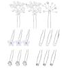 15-Piece Bridal Hair Accessories Set, U-Shaped Flower and Pearl Hairpins, Silver view 2