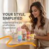 KRFWGUU Hair Tie Organizer, Acrylic Holder for Hair Clips and Accessories, Clear, with 4 Rods view 3