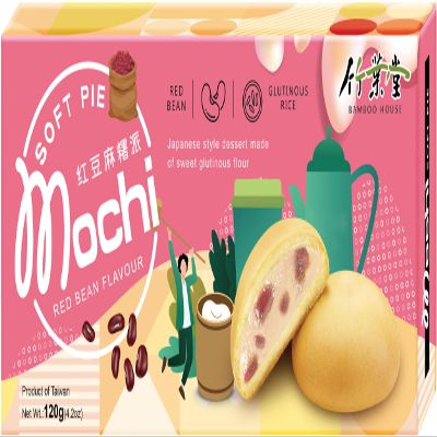 BAMBOO HOUSE Mochi Soft Pie, Red Bean, 120 g