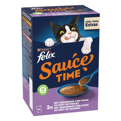 Felix Sauce Time Cat Food with Chicken, Salmon & Extras, 4-Pack (6 x 40g)