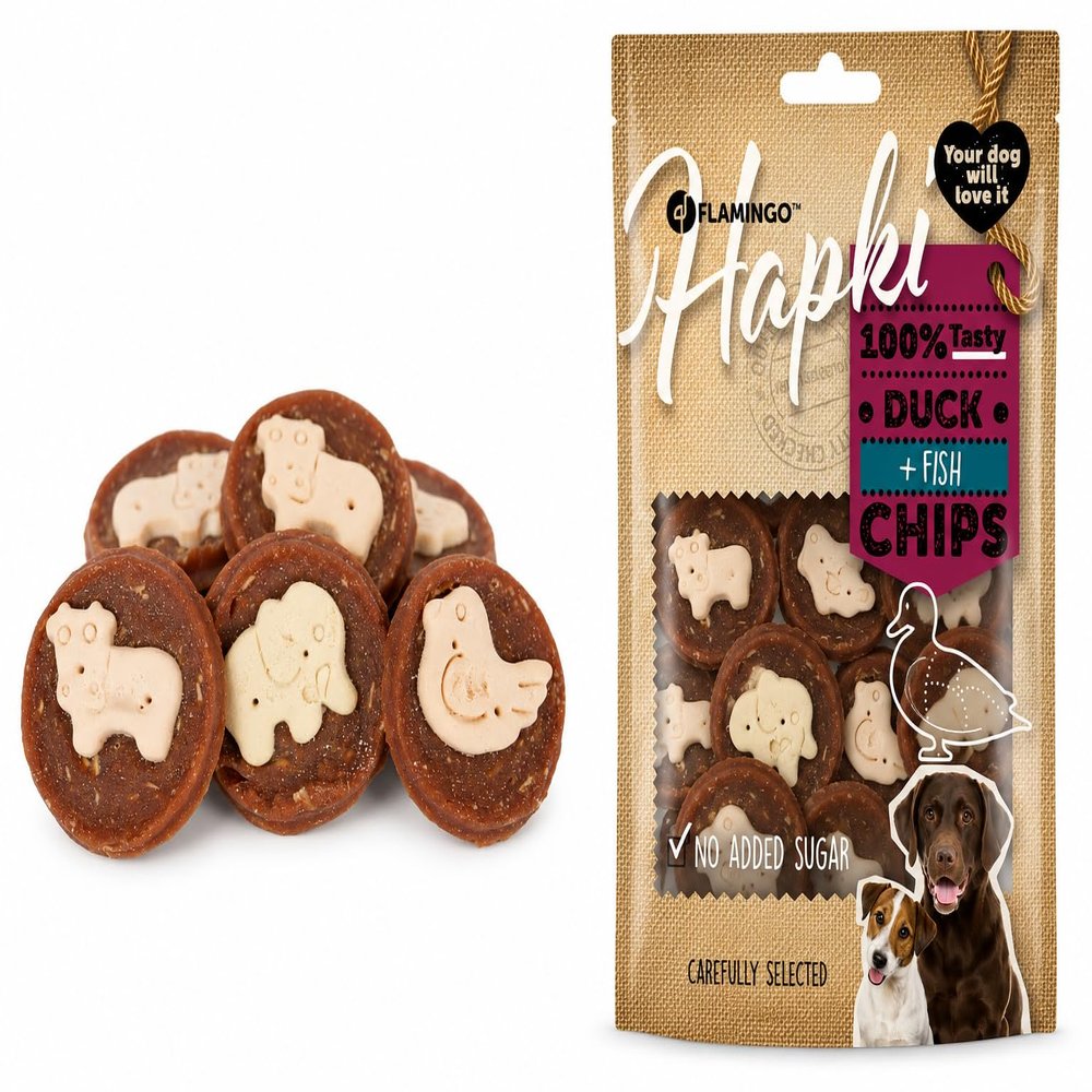 Flamingo HAPKI Chips with Duck & Fish + Biscuit 85 g