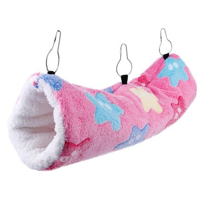 ABOOFAN Small Animal Hammock for Hamsters and Chinchillas, Plush and Cotton, Hanging Tunnel with Sturdy Rope