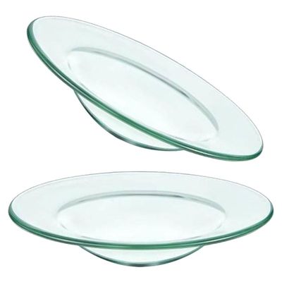2 Round Glass Wax Warmer Bowls for Scent Lamps