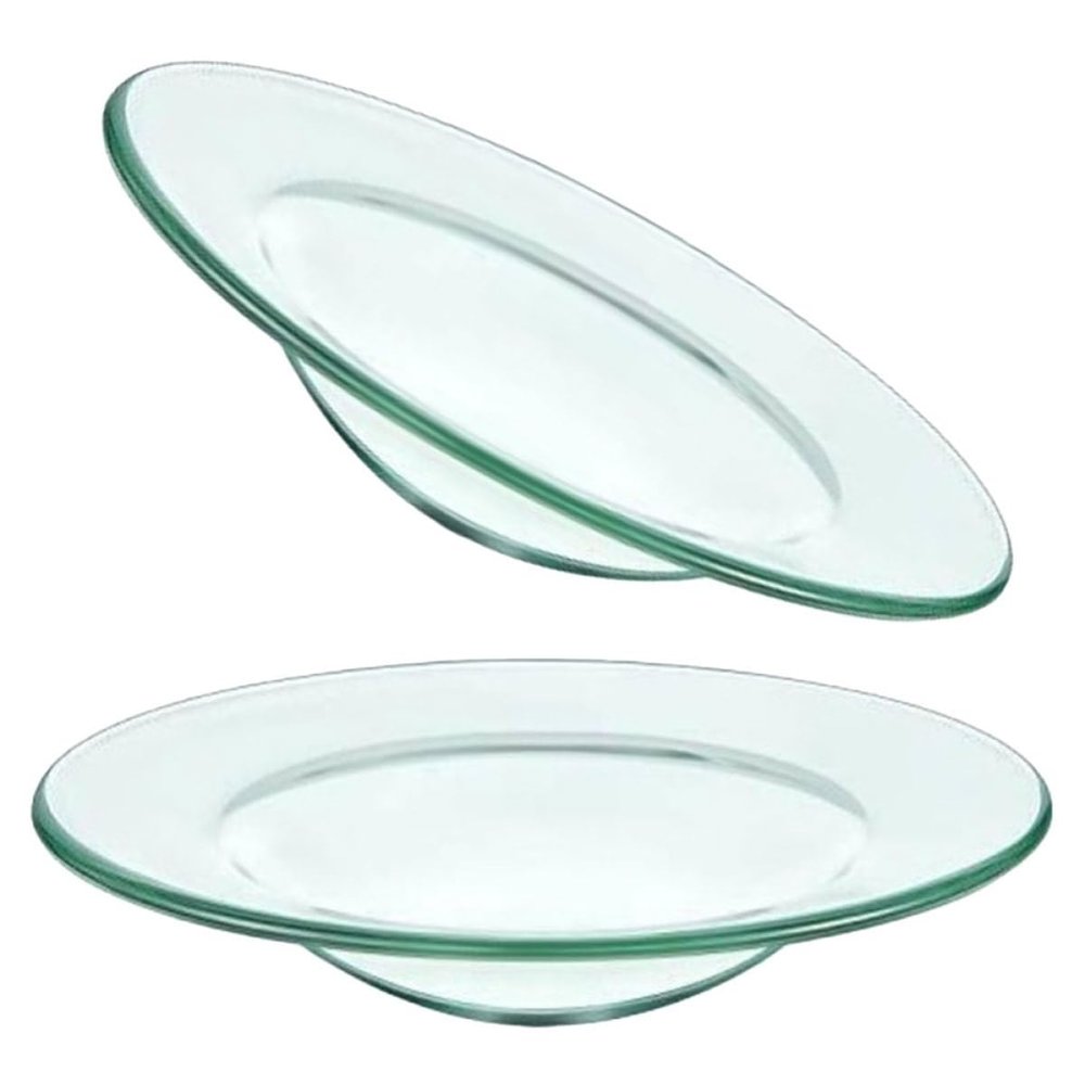 2 Round Glass Wax Warmer Bowls for Scent Lamps