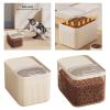 Airtight Pet Food Storage Container, Up to 13.6 kg, with Measuring Cup, BPA-Free Transparent Plastic Bucket view 2
