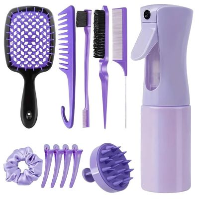 13-Piece Hair Brush and Comb Set with Accessories, Purple