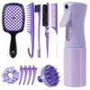13-Piece Hair Brush and Comb Set with Accessories, Purple view 1