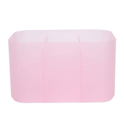 XoYixoYi Nail Art Storage Box, Nail Container and Tool Organizer with 6 Compartments, for Makeup and Manicures, Pink