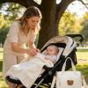 Large Diaper Bag with Shoulder Strap | Tote Organizer with Bear Motif view 3