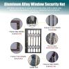 Generic Pet-Safety Window Grille, Vertical Folding Aluminum Alloy Bars for Terrace, Balcony, and Apartment, 42 x 42 in (W 105 x H 105 cm) view 2