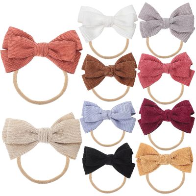 Operitacx 10-Pack Nylon Bow Headbands for Girls
