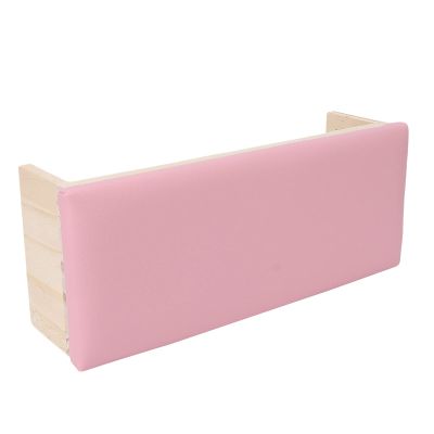 Sonew Nail Hand Rest Pillow, PU Leather and Solid Wood, Ergonomic, Pink