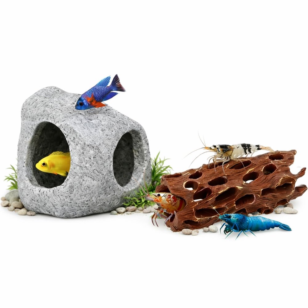 XYDDXBS 2-Piece Aquarium Decor Set