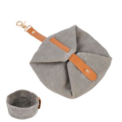 Foldable Canvas Travel Bowl for Dogs and Cats, Portable