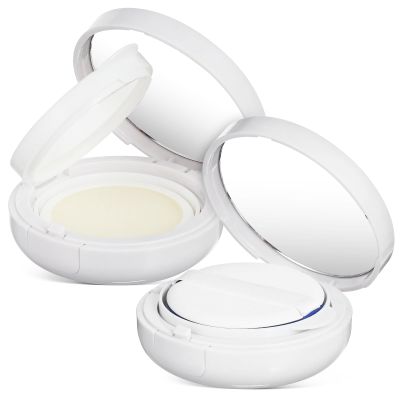 MAGICLULU 2-Piece Empty Round Cushion Foundation Cases with Mirror